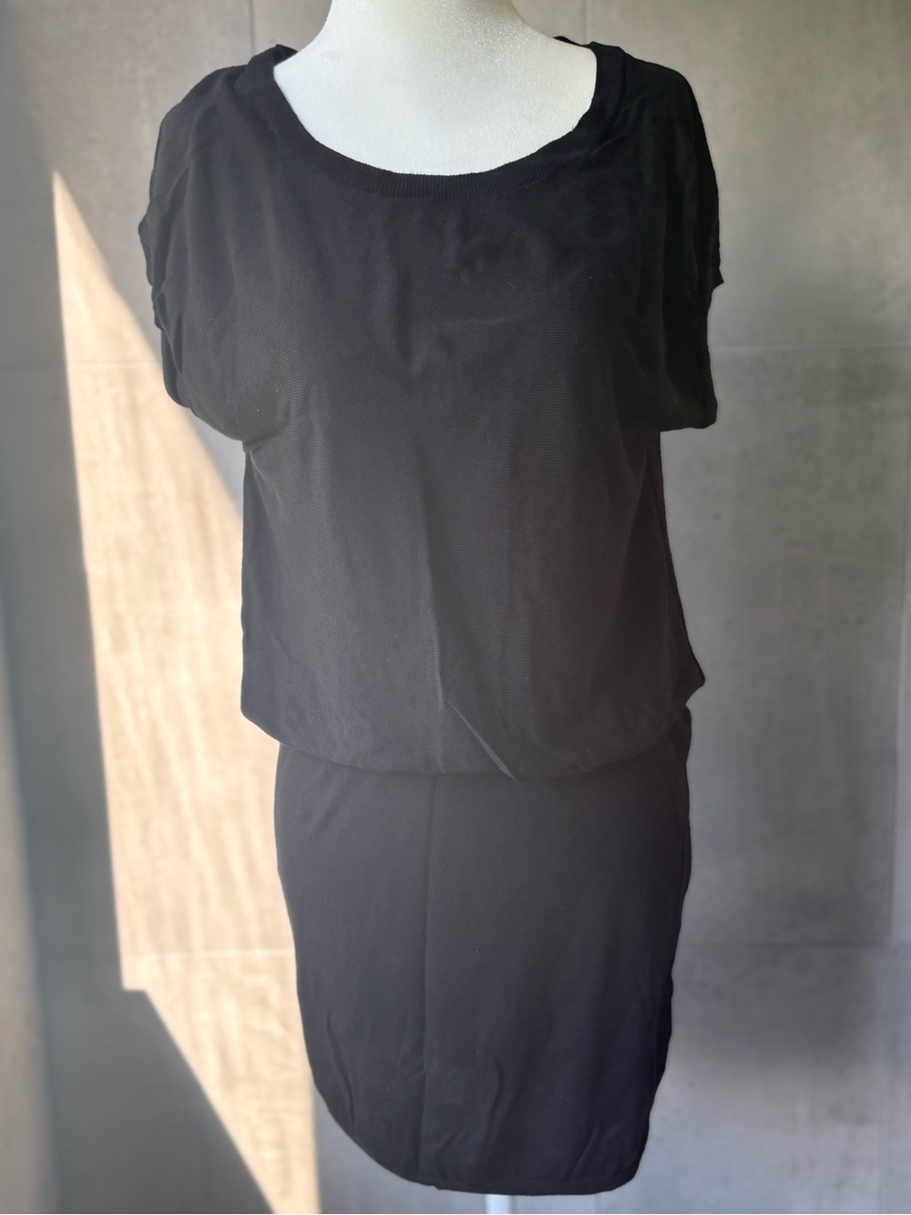 Banana Republic Classic Black Short-Sleeve Sweater Dress
